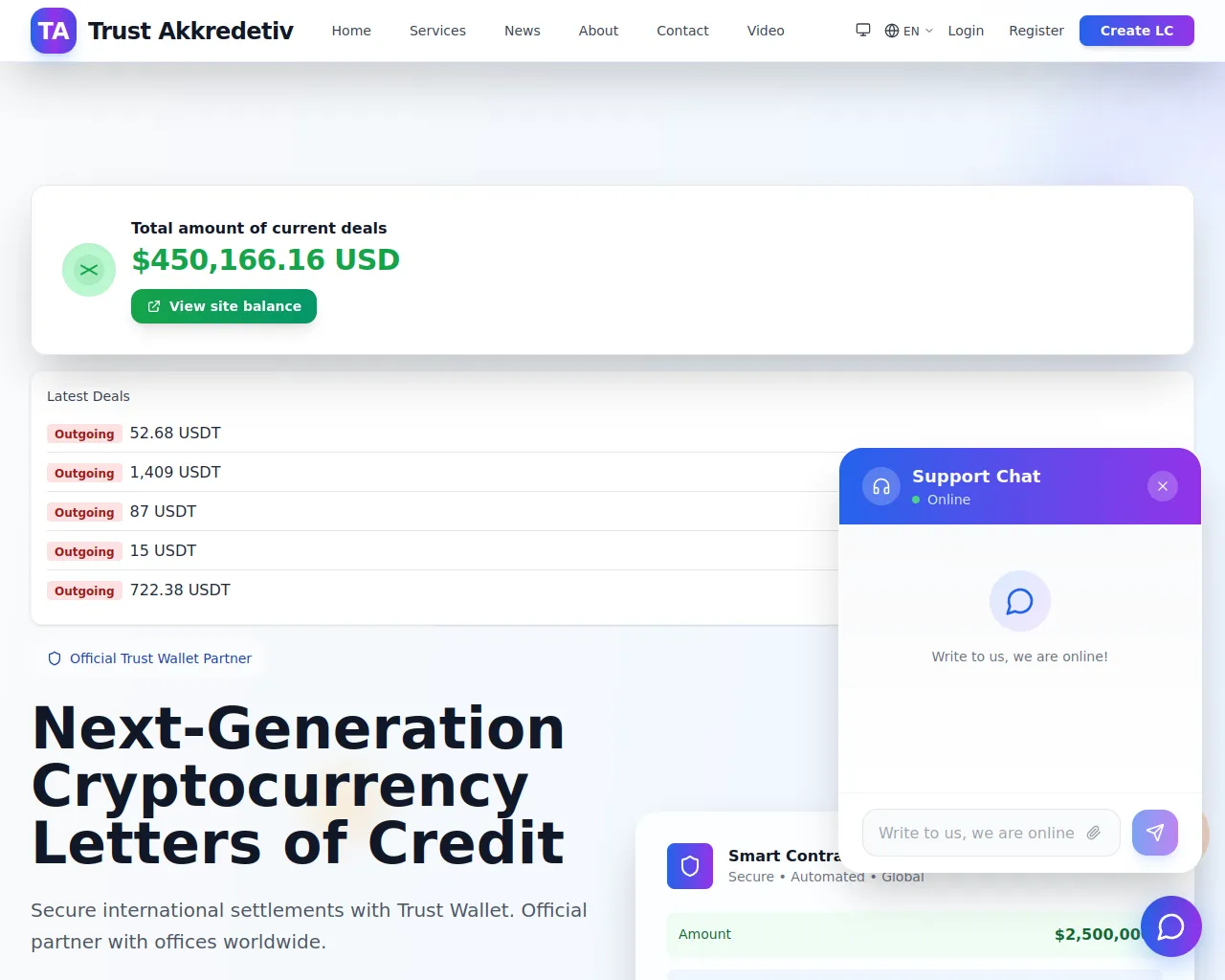 Screenshot of trustakkredetiv.cc