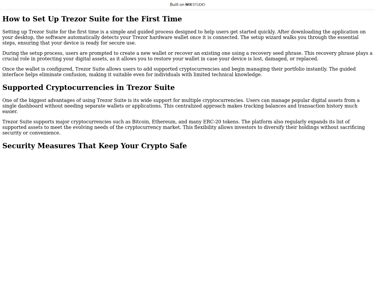 Screenshot of trezrsuite-trezr.wixstudio.com