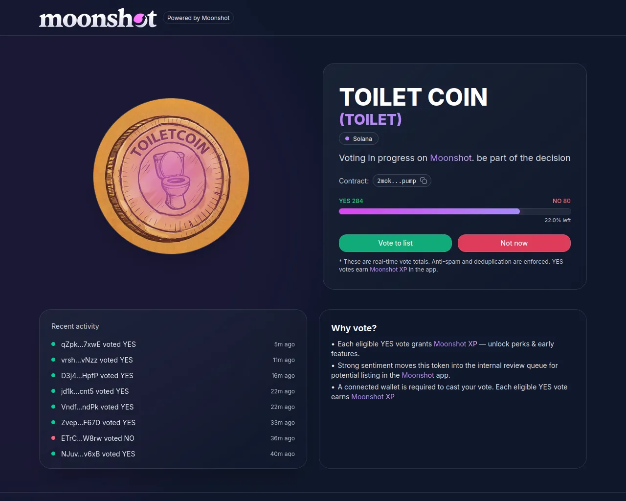 Screenshot of moonshotpolls.com