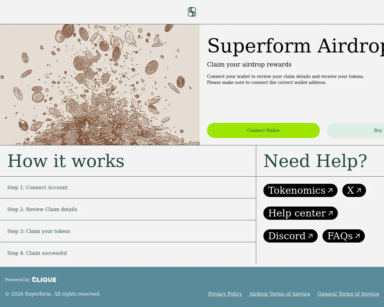 Screenshot of claim.superformfoundatlon.net