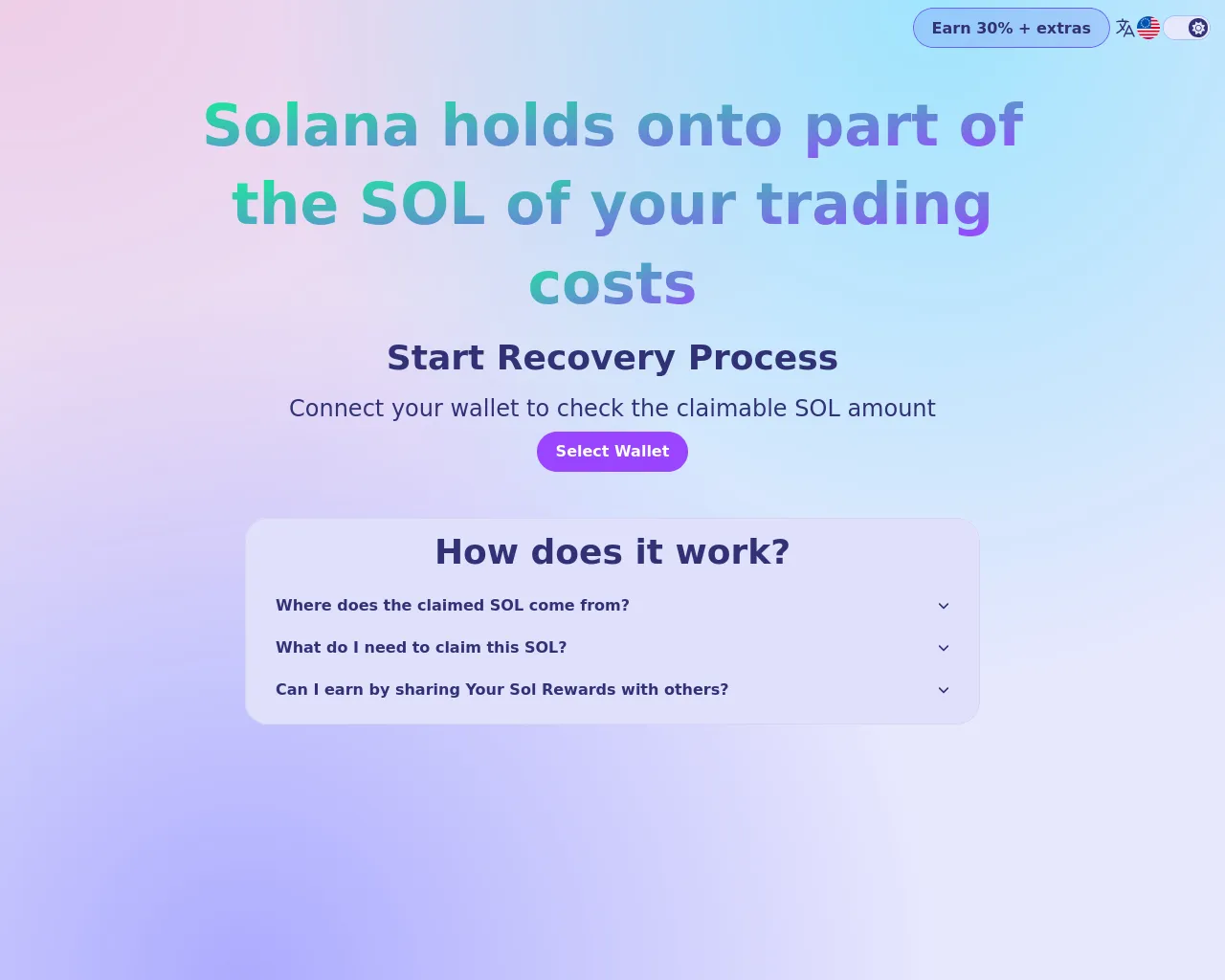 Screenshot of yoursolrewards.com