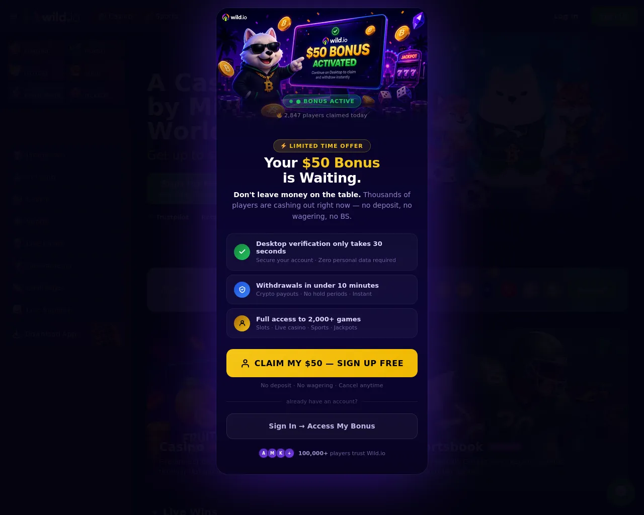 Screenshot of wild-io.xyz