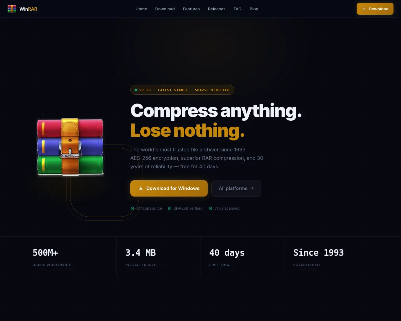 Screenshot of getwinrar.com