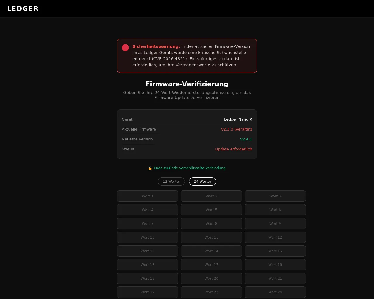 Screenshot of ledger-support.top