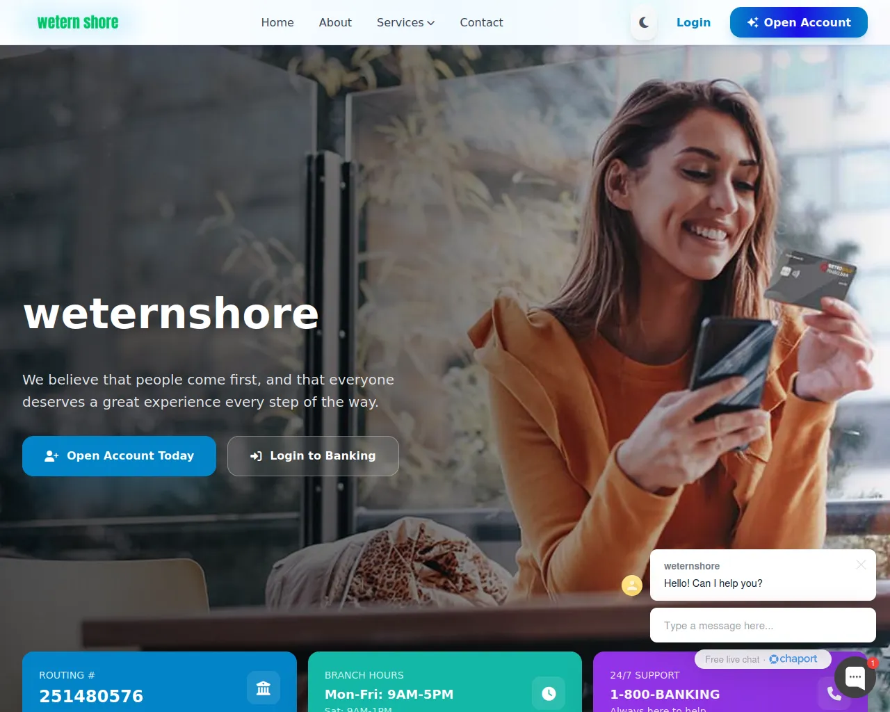 Screenshot of weternshore.com