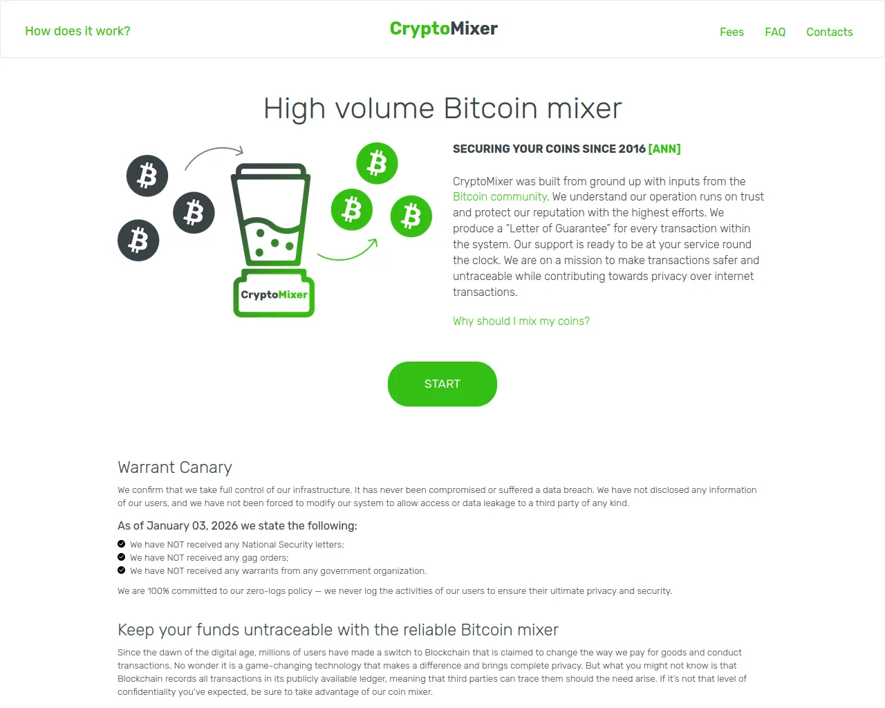Screenshot of cryptomixer.vip