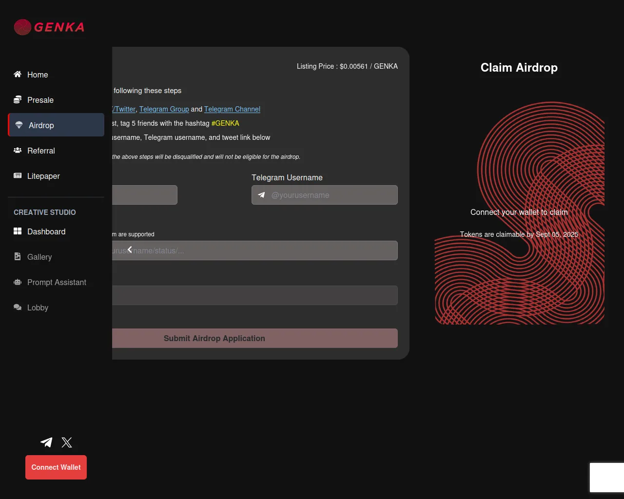 Screenshot of genka-ai.world
