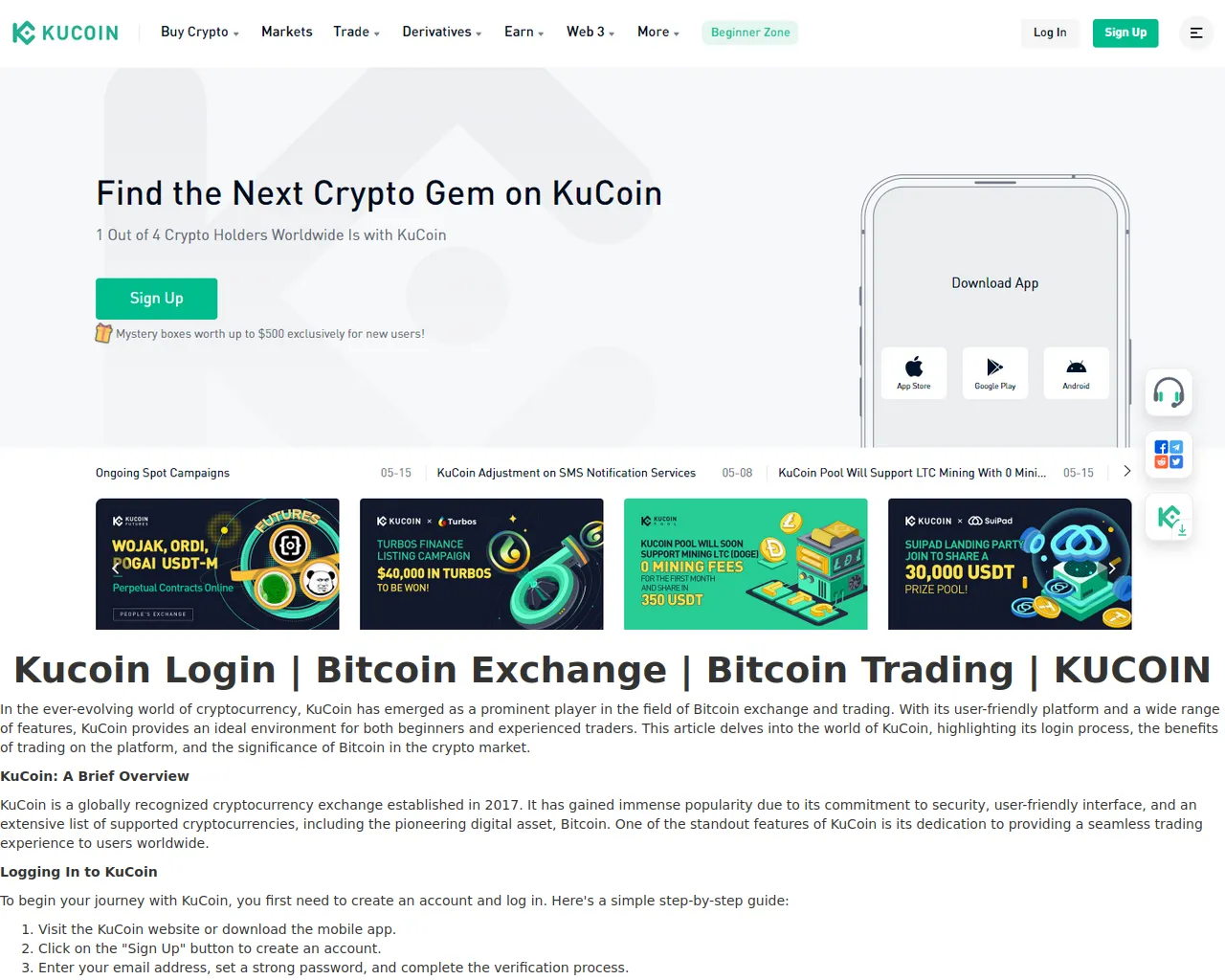 Screenshot of kucoinnlogina.webflow.io