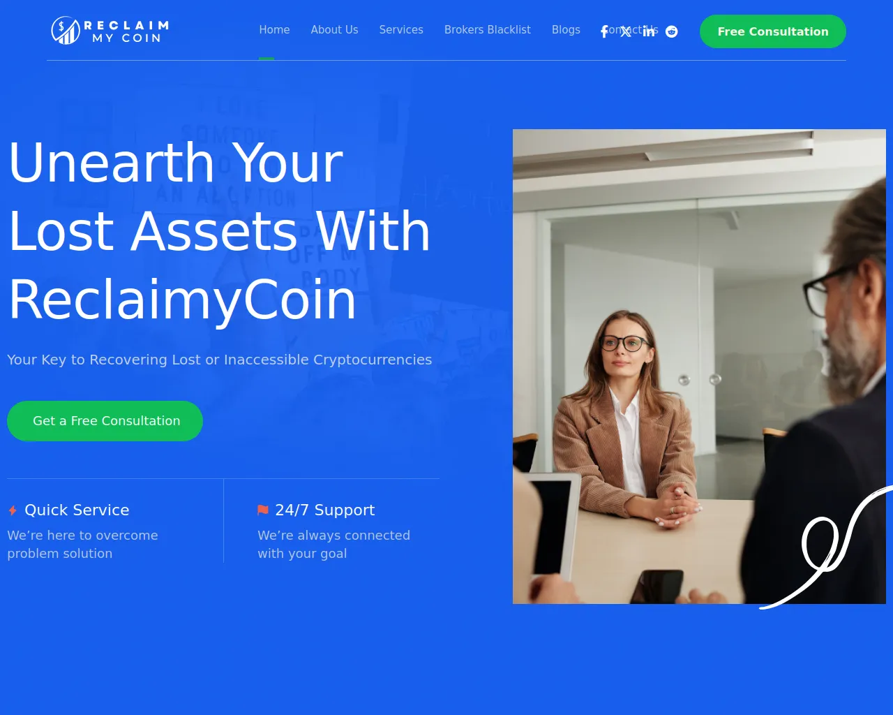 Screenshot of reclaimmycoin.com