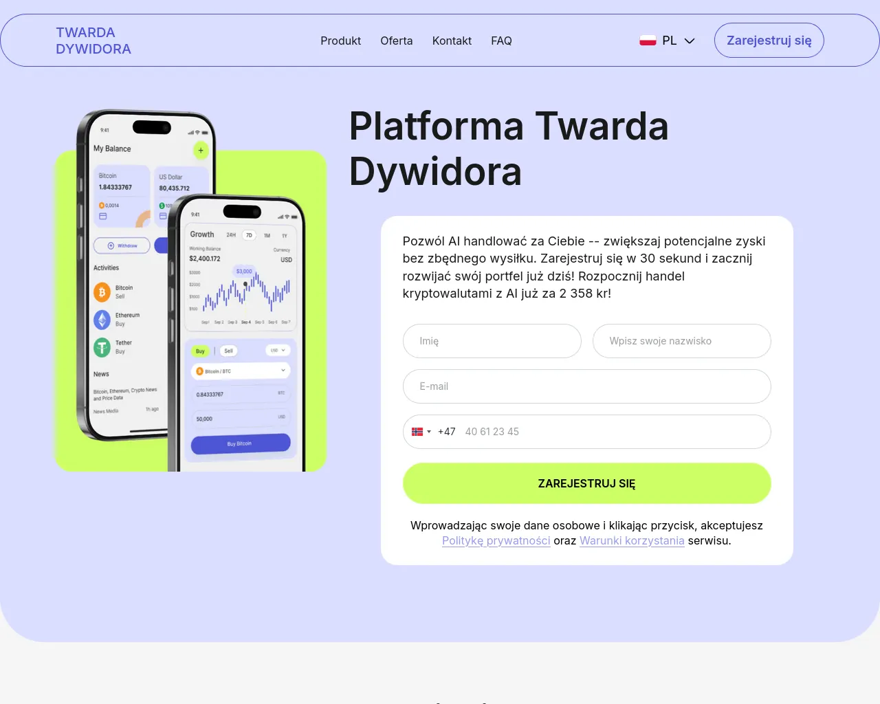 Screenshot of twarda-dywidora.com