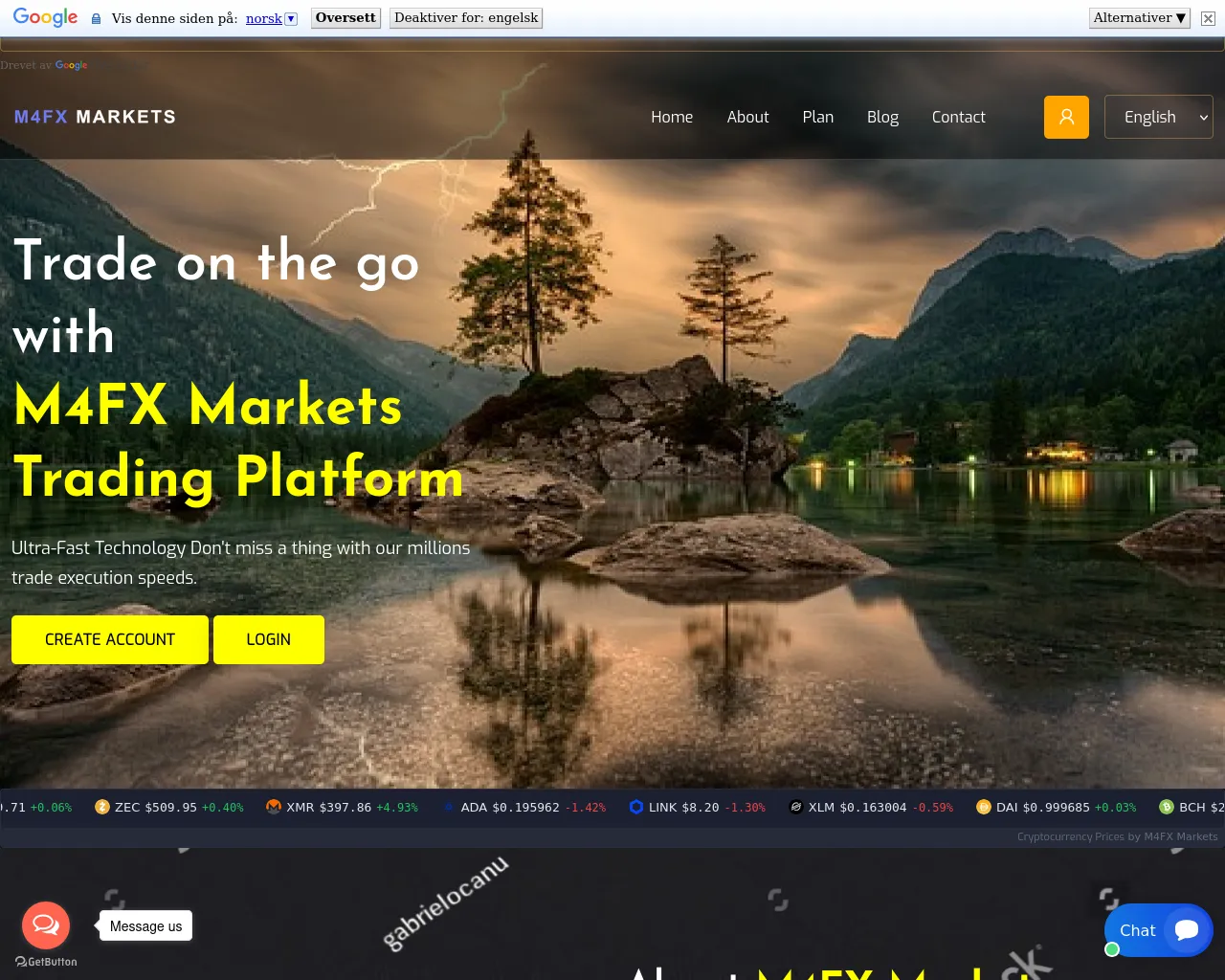 Screenshot of m4fxmarkets.com
