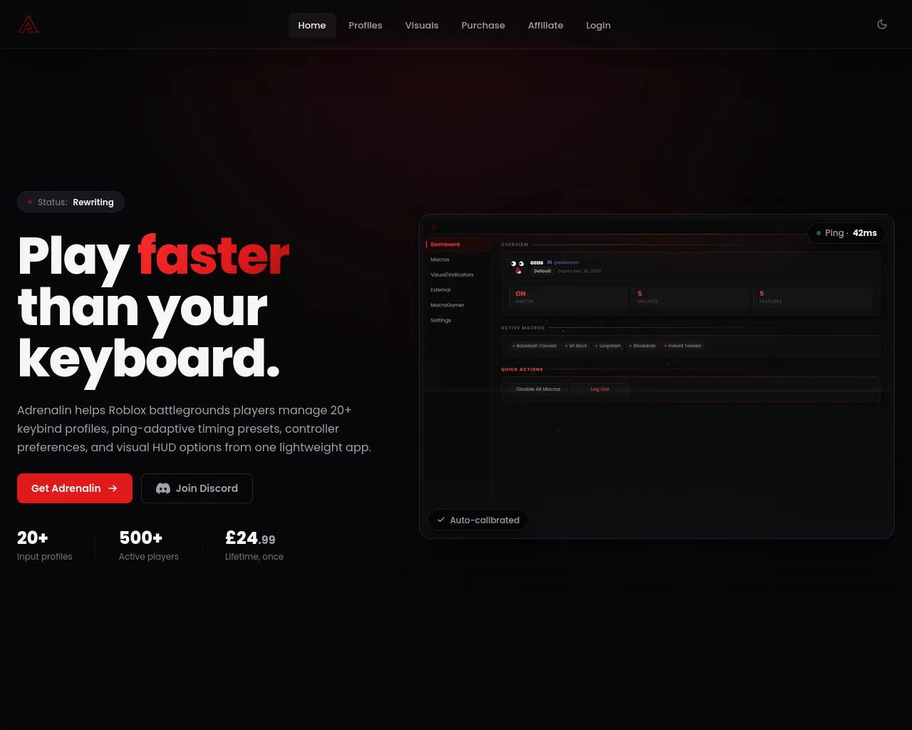 Screenshot of adrenalin.win