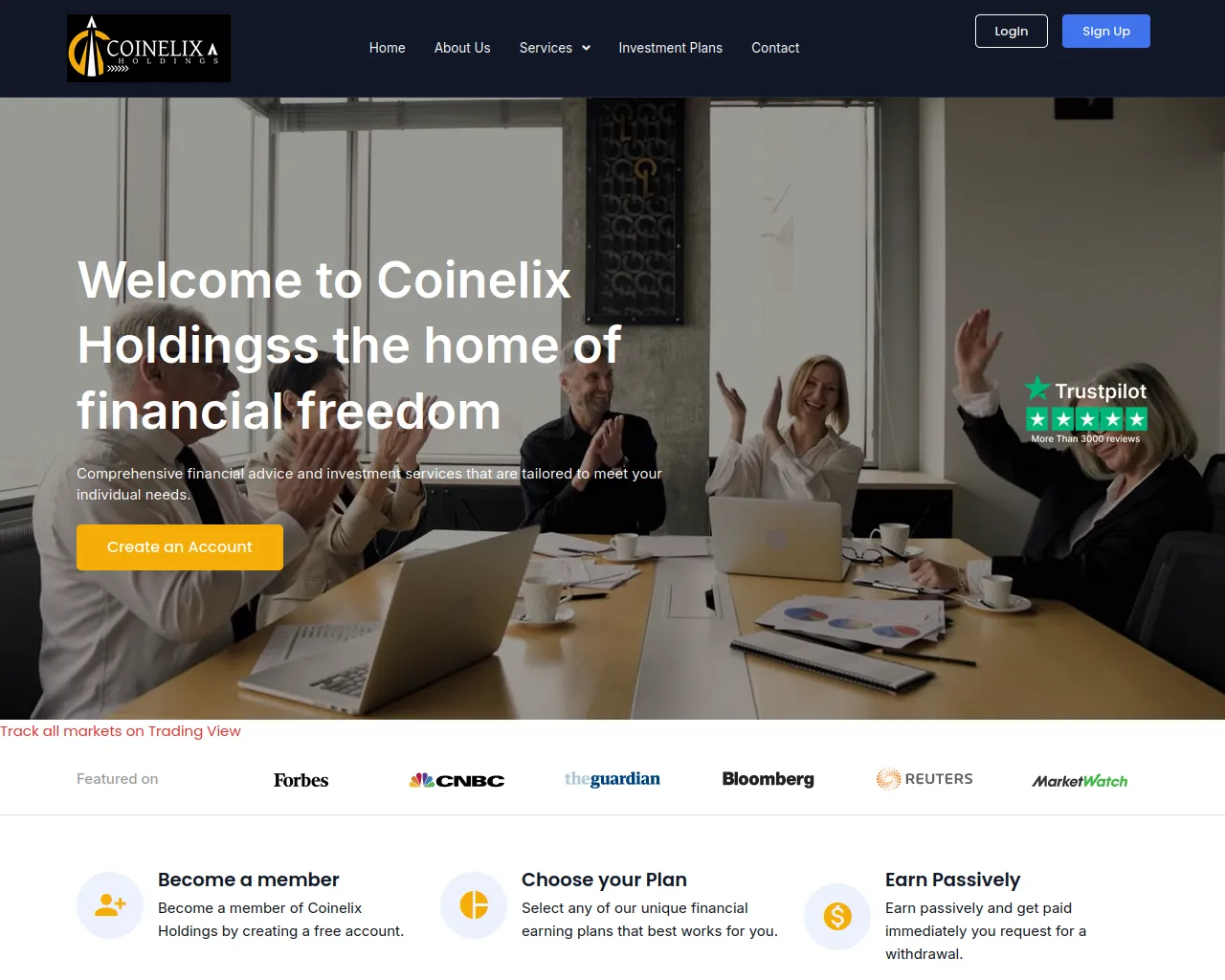 Screenshot of coinelixholdings.live
