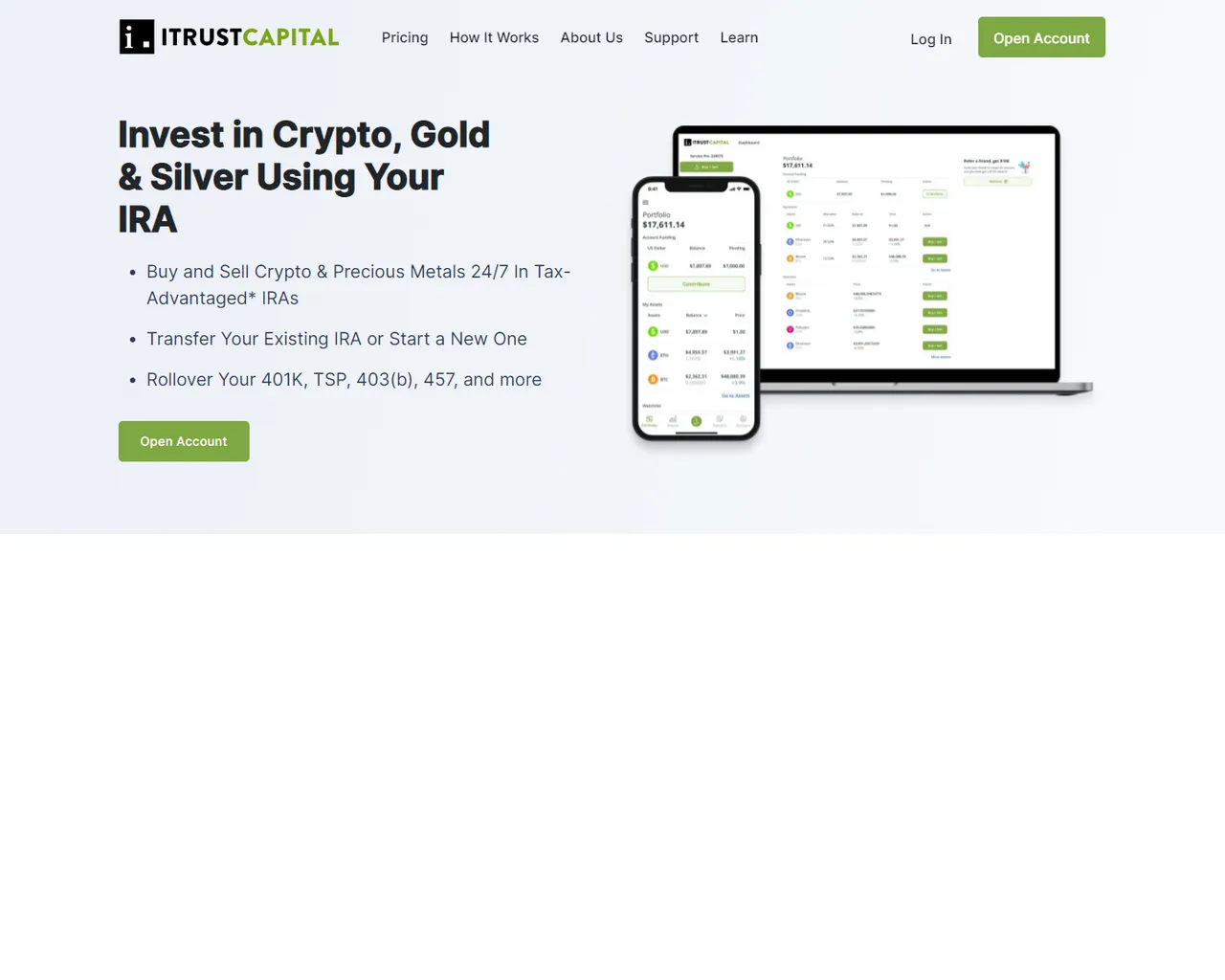 Screenshot of itruustcappitalloginn.webflow.io