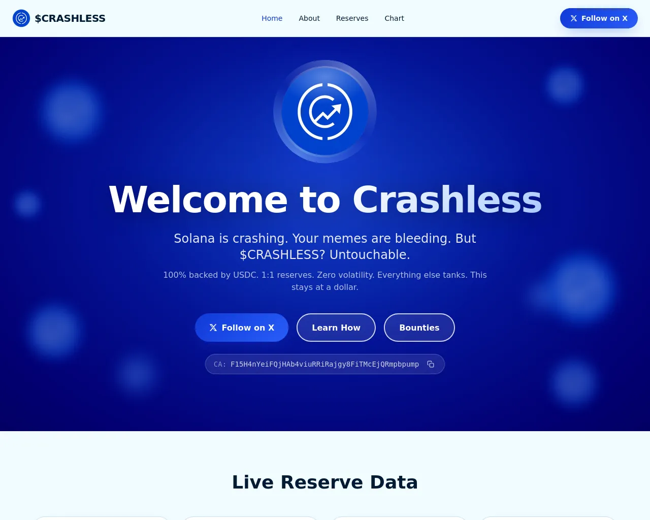 Screenshot of thecrashlesscoin.com