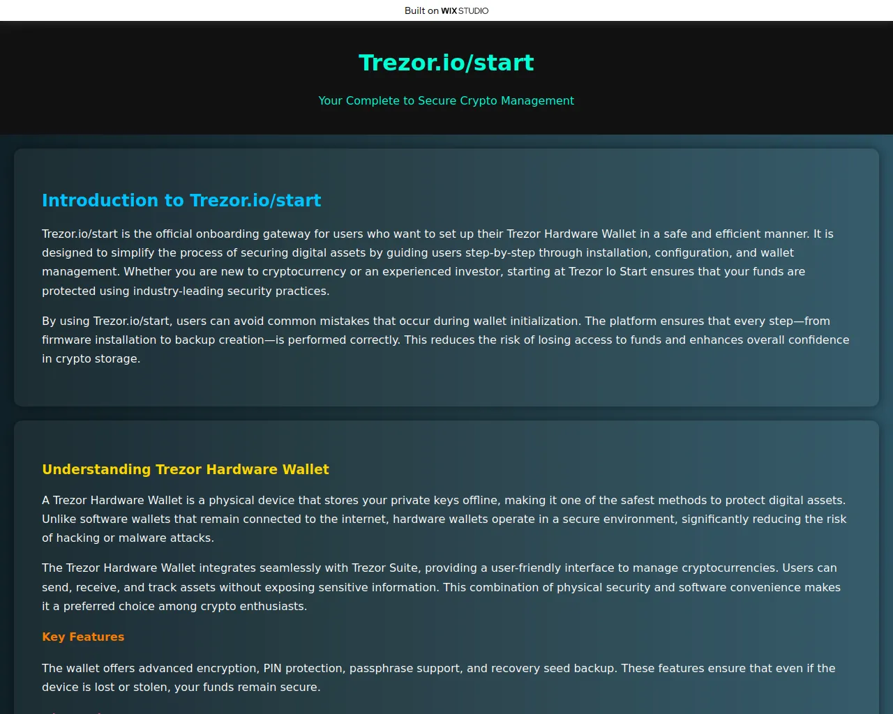 Screenshot of started-tresor.wixstudio.com