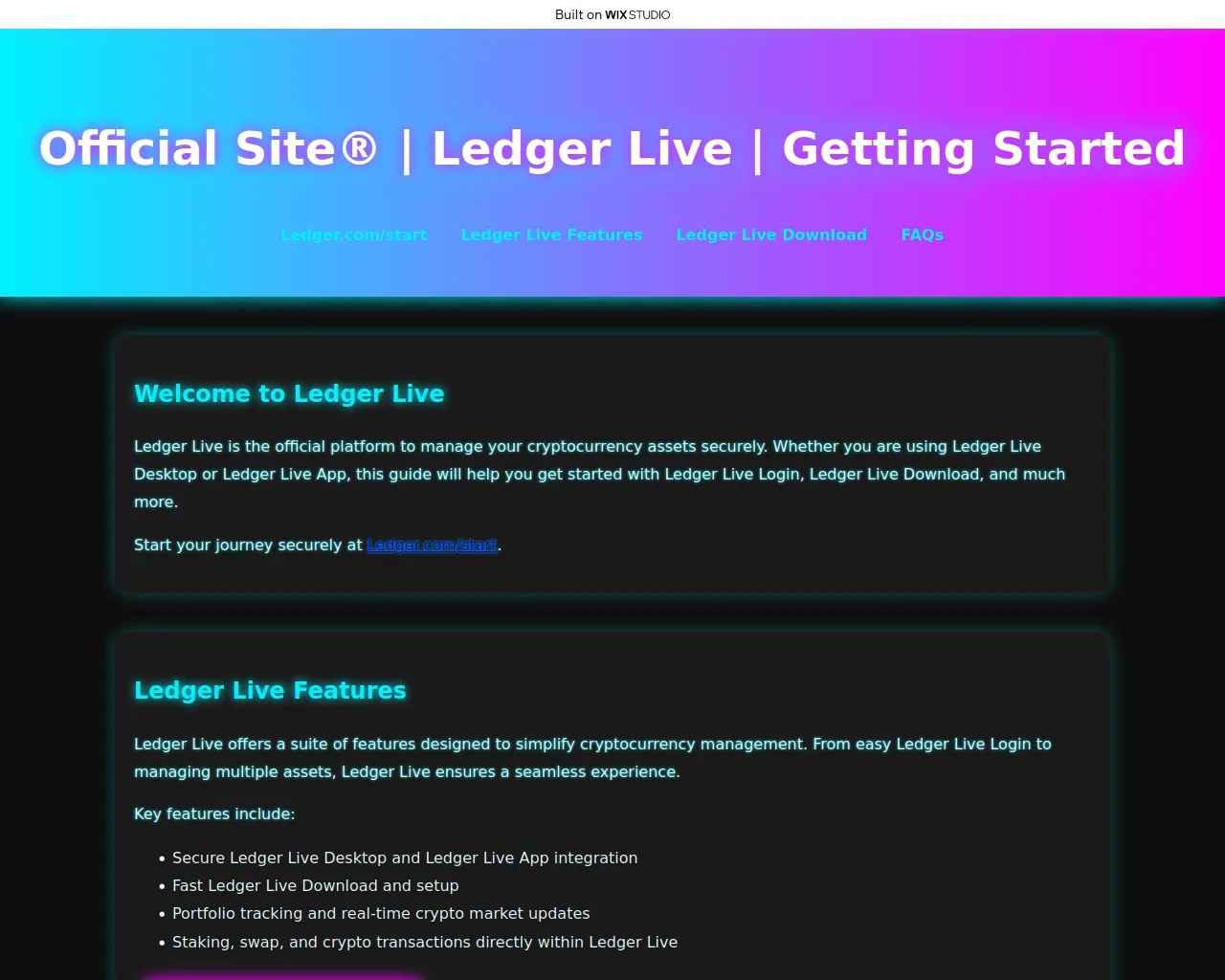 Screenshot of getting-live.wixstudio.com