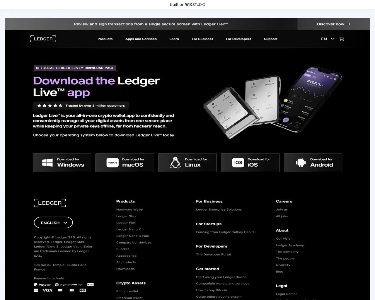 Screenshot of connectenledgers.wixstudio.com