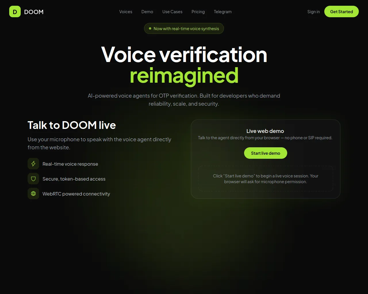 Screenshot of doomcall.app