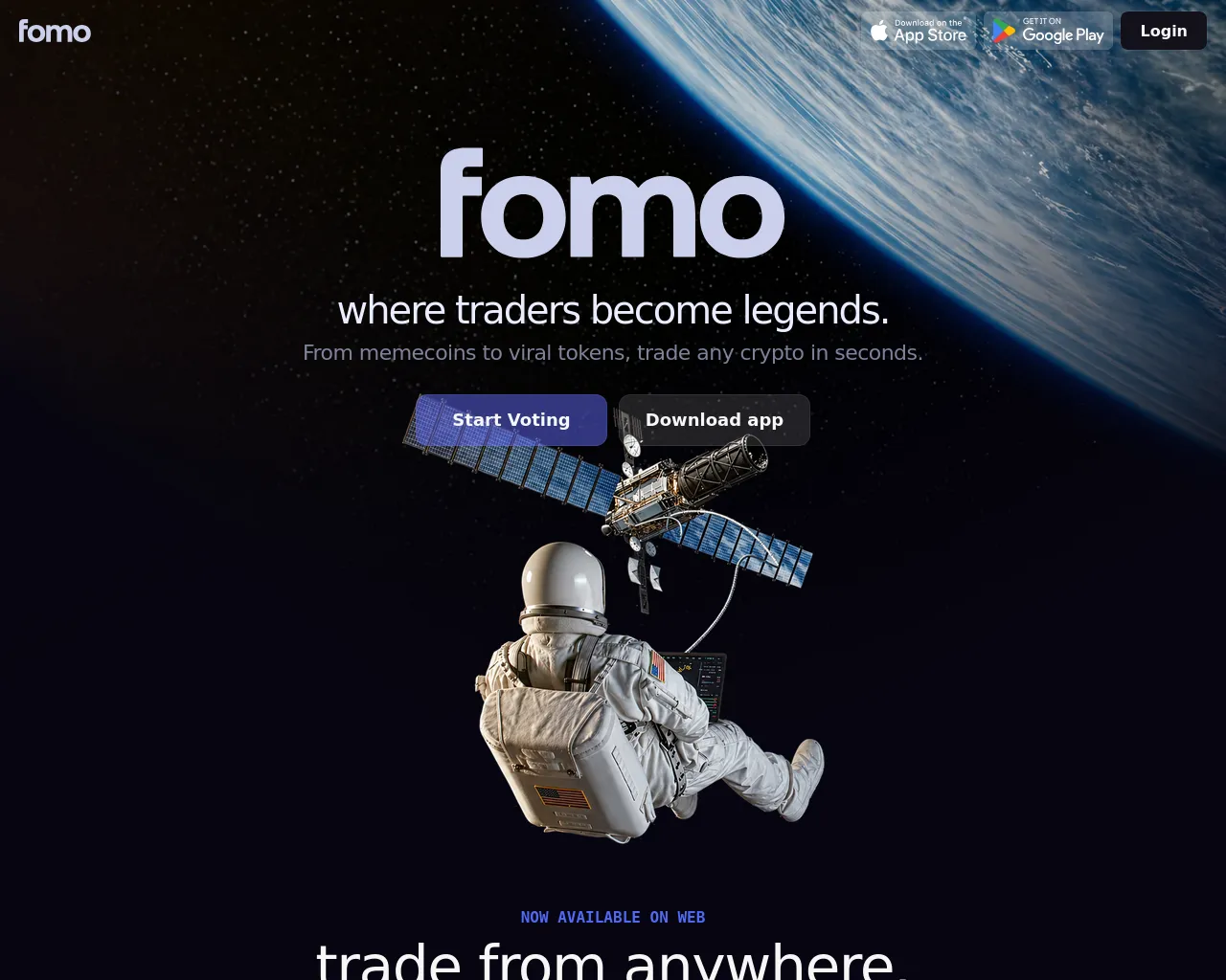 Screenshot of fomo-radar.com