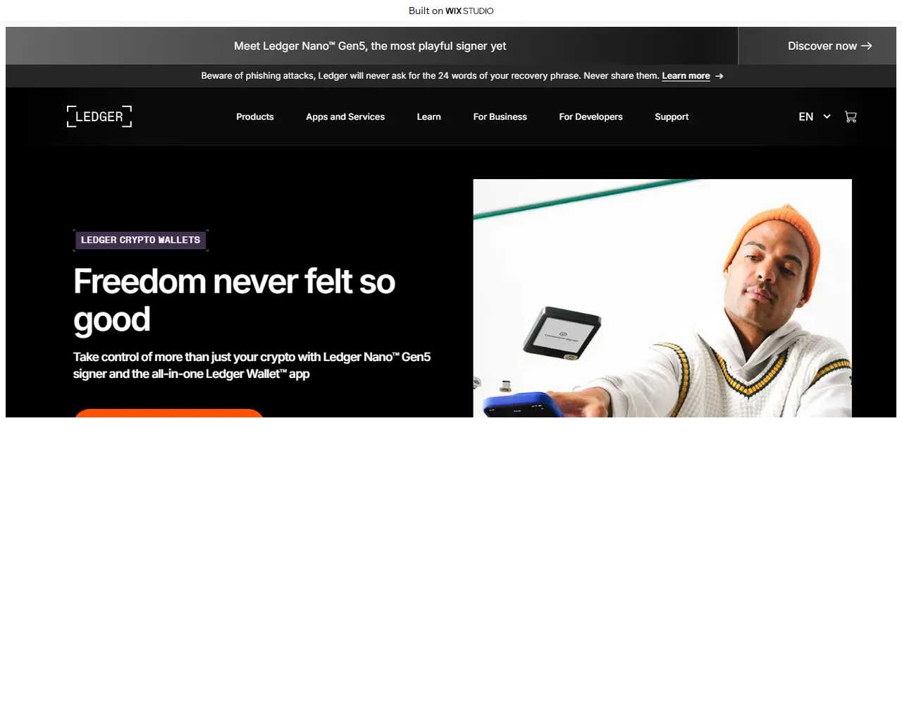Screenshot of appstart-ledjro.wixstudio.com