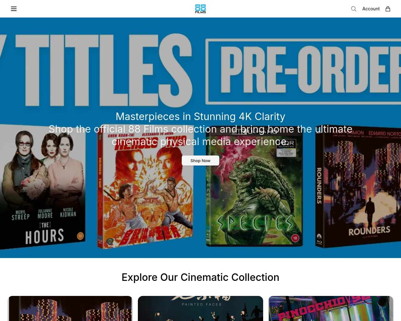 Screenshot of 88filmsstore.shop