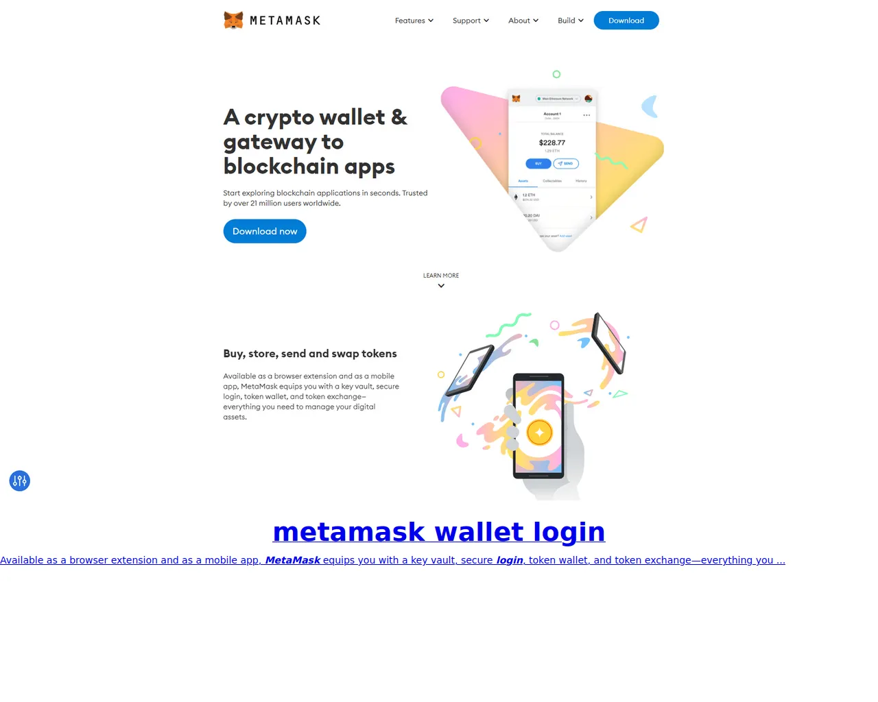 Screenshot of metamaskloginw.webflow.io