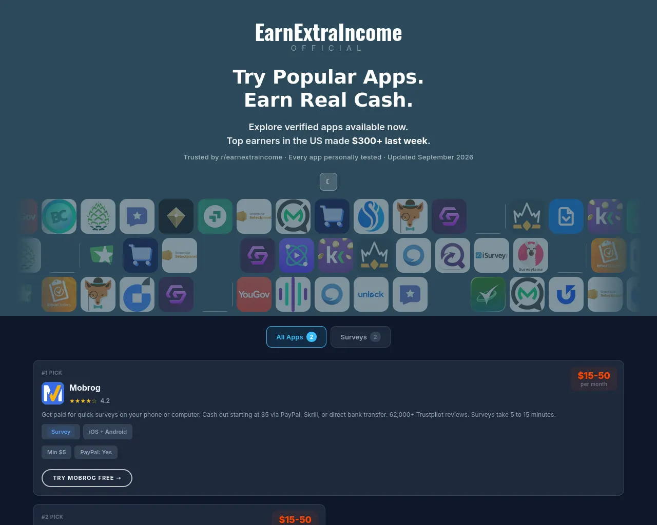 Screenshot of earnextraincome.co