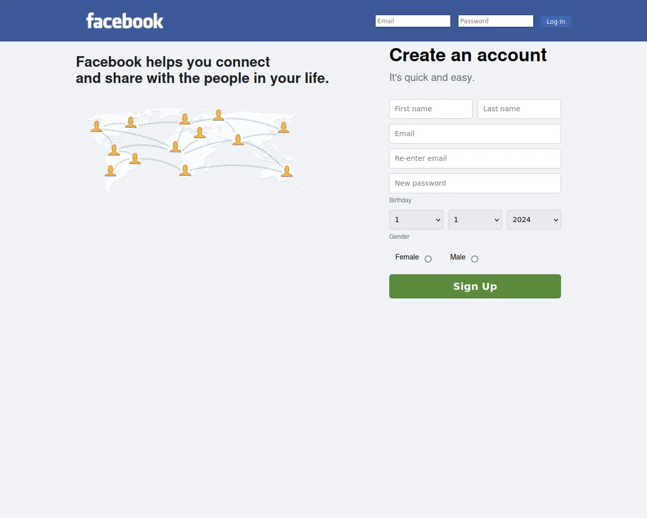 Screenshot of theoldfacebook.ddns.net