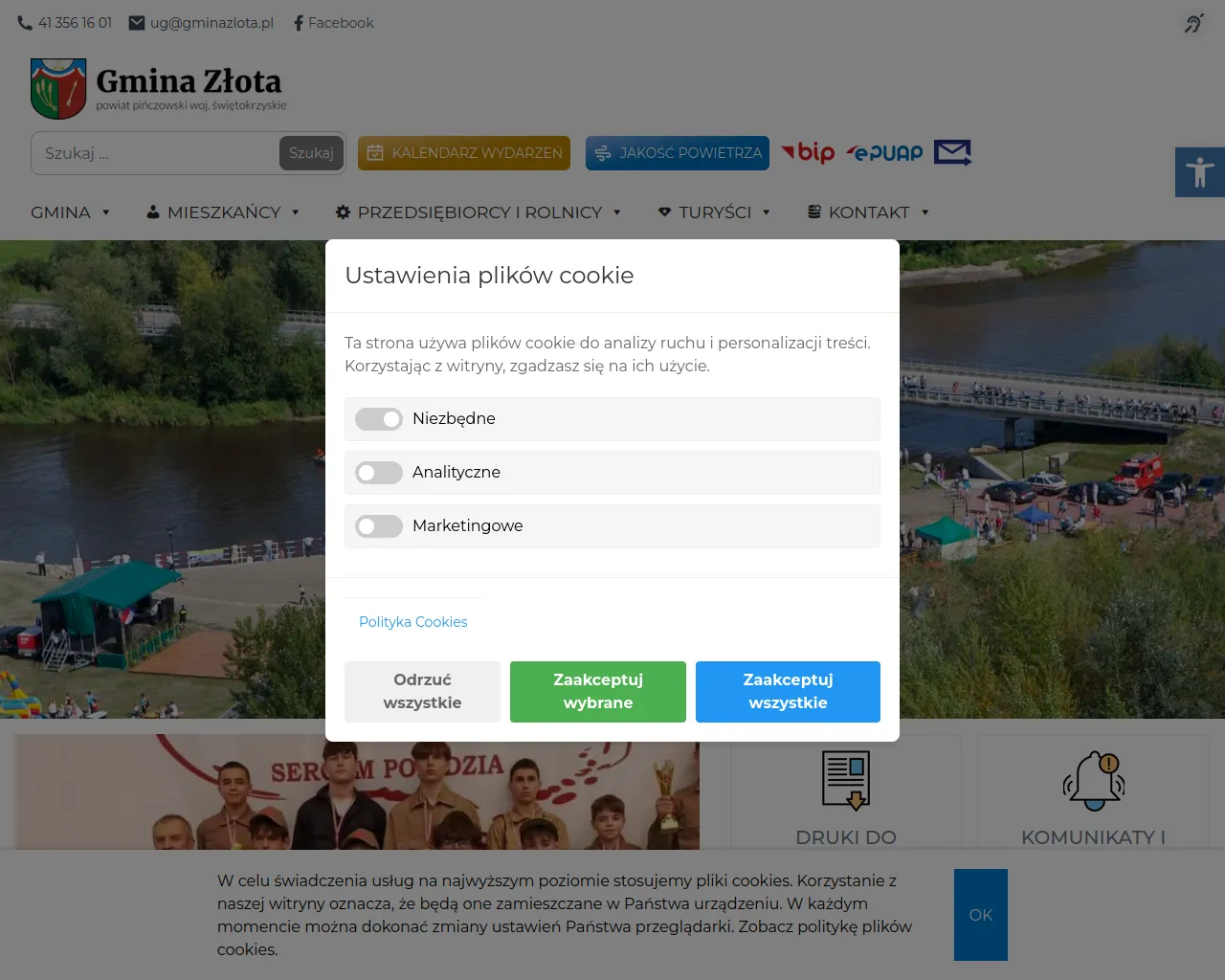 Screenshot of gminazlota.pl