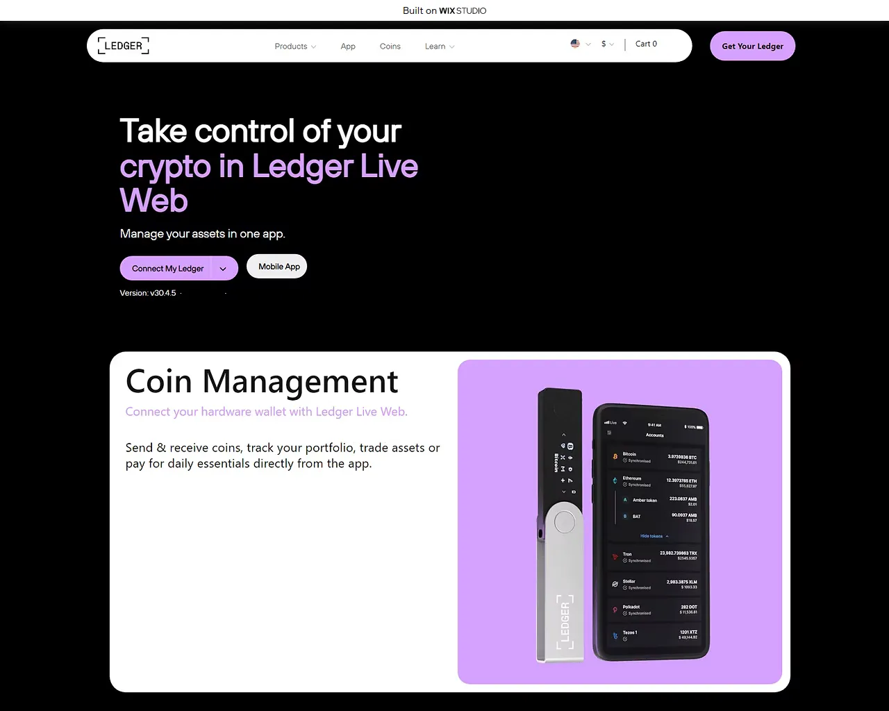 Screenshot of en-liveladger.wixstudio.com