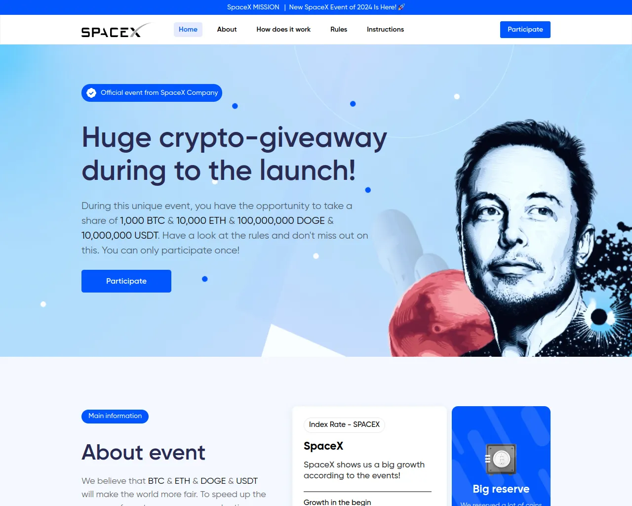 Screenshot of spacex-up.com
