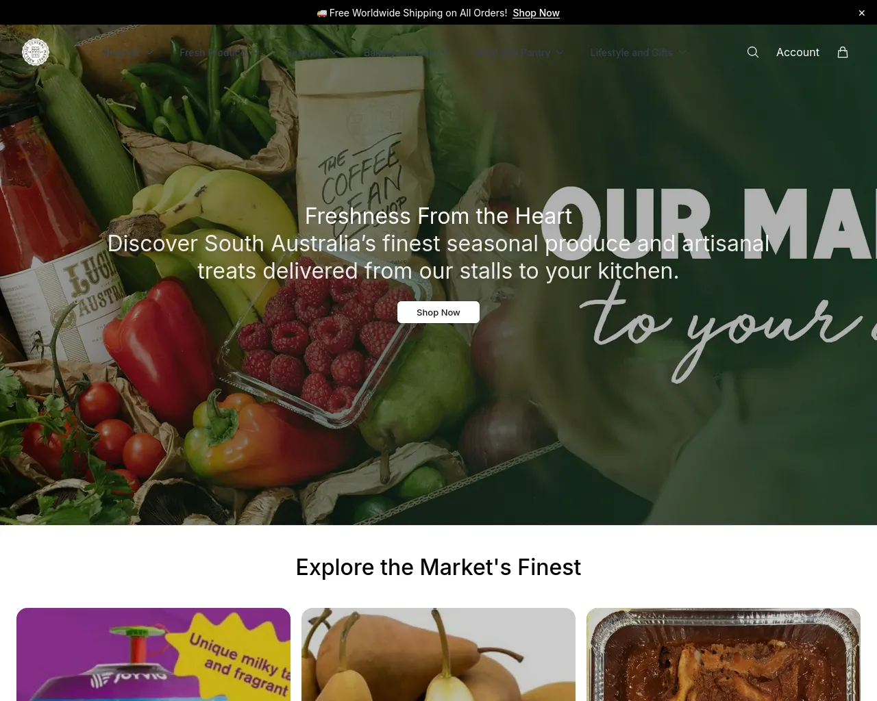 Screenshot of adelaidecentralmarketshop.shop