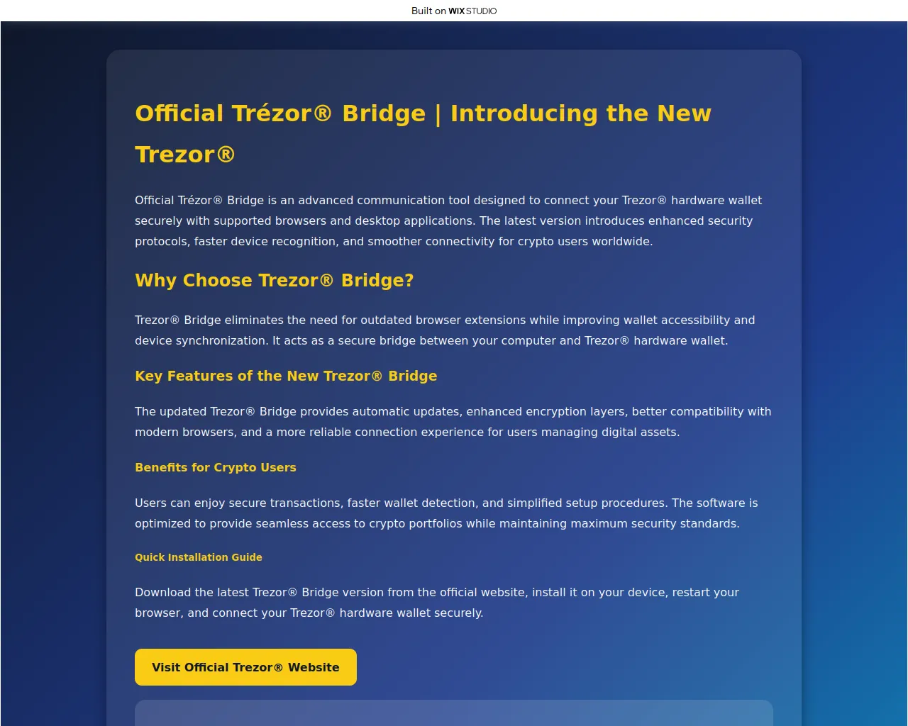Screenshot of improvesbridge.wixstudio.com