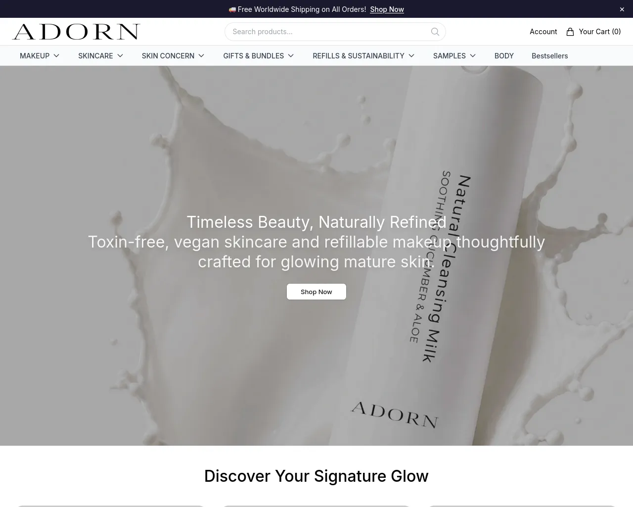 Screenshot of adorncosmeticsbeauty.shop