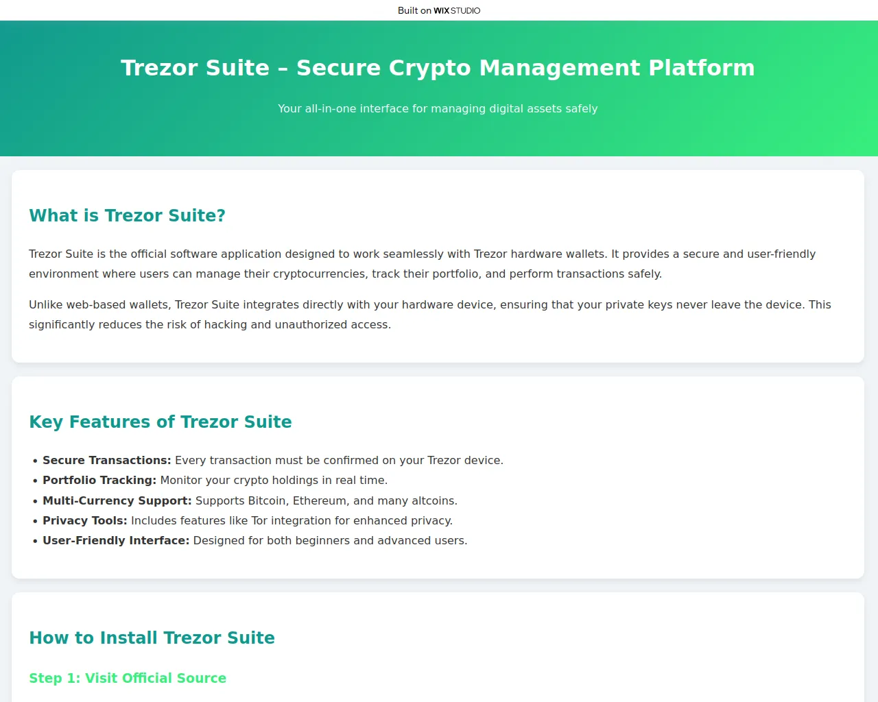 Screenshot of suites-trejr.wixstudio.com