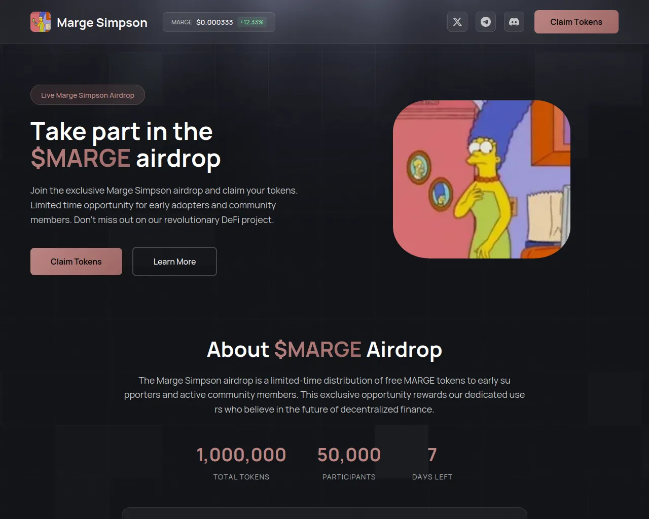 Screenshot of event-marge.fun