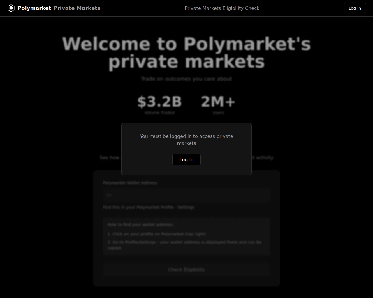 Screenshot of polymarket-privatemarkets.com