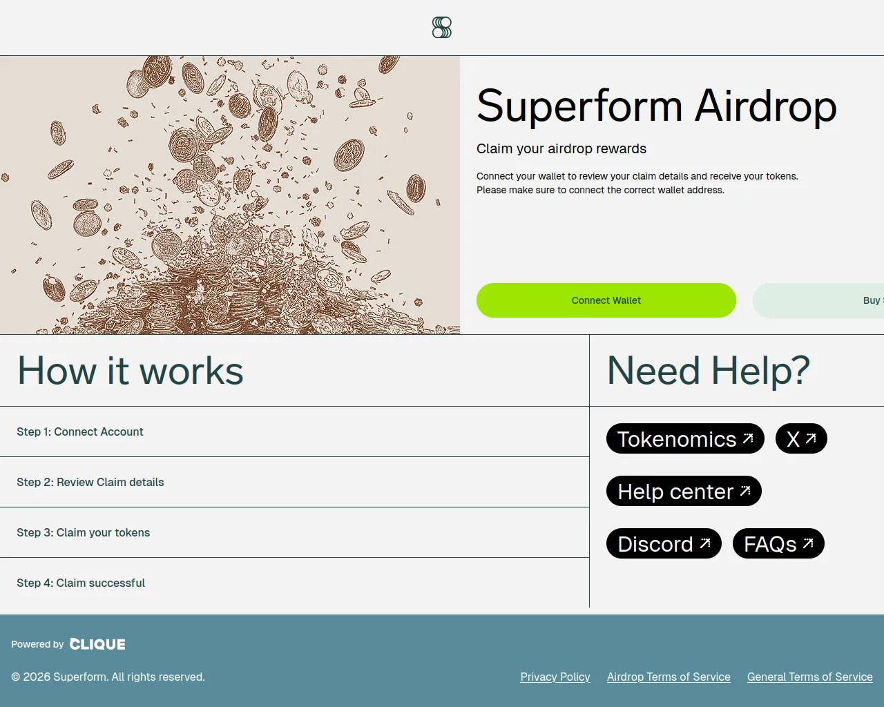 Screenshot of claim.supreformfoundnation.org