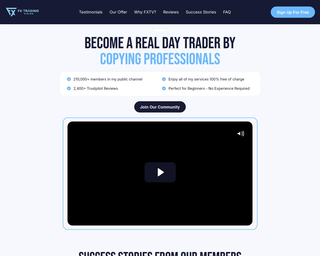 Screenshot of fxtradingvision.com
