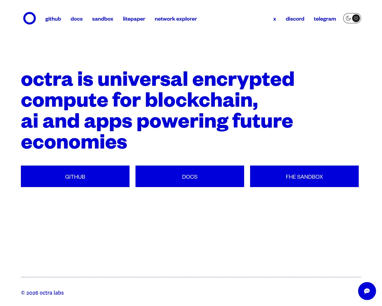 Screenshot of octra.org