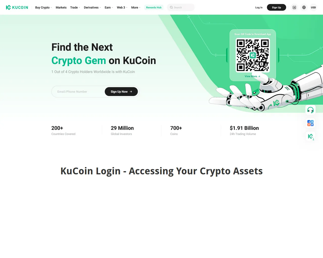 Screenshot of kucoinsignin-application.webflow.io