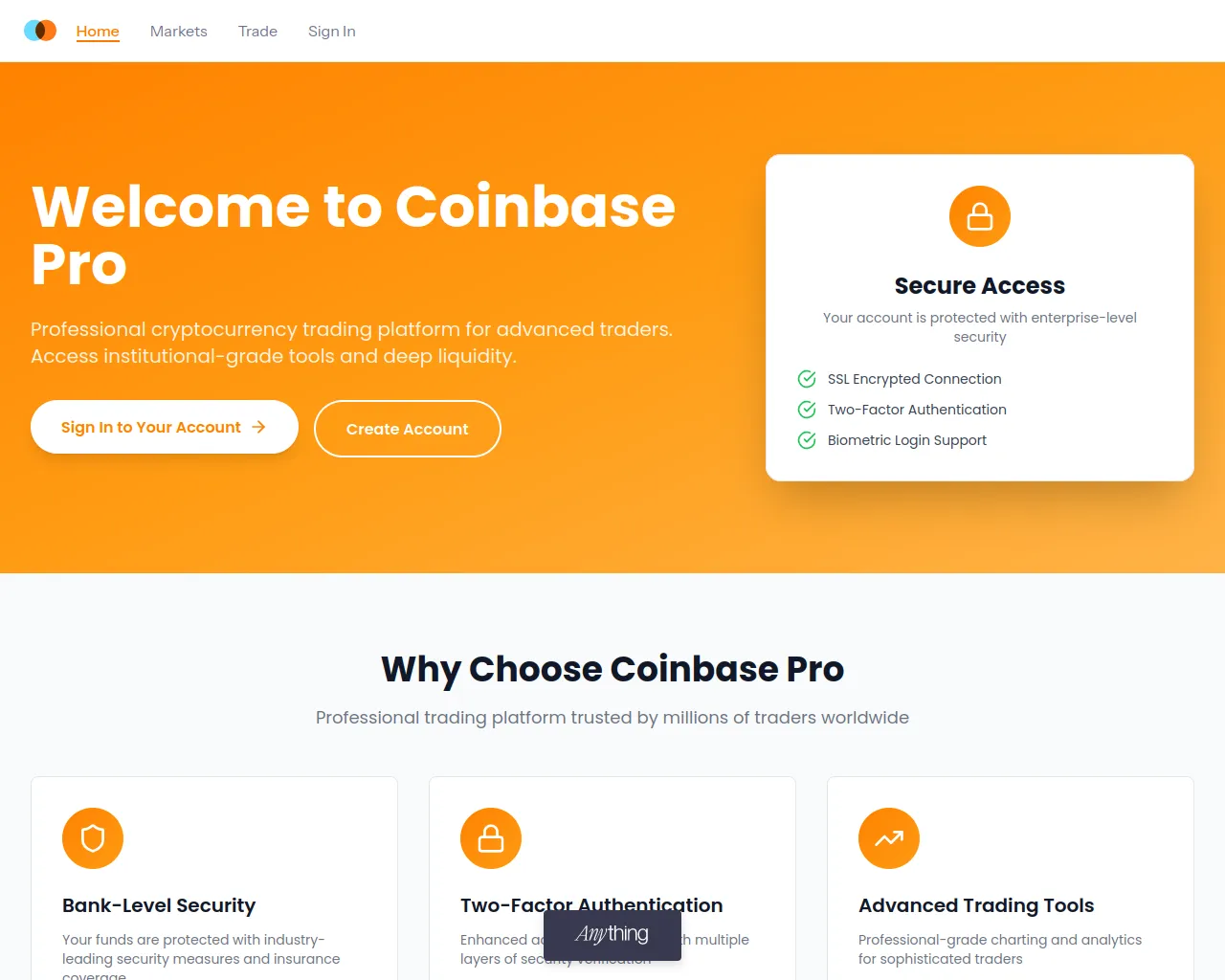 Screenshot of coinbsepro.created.app