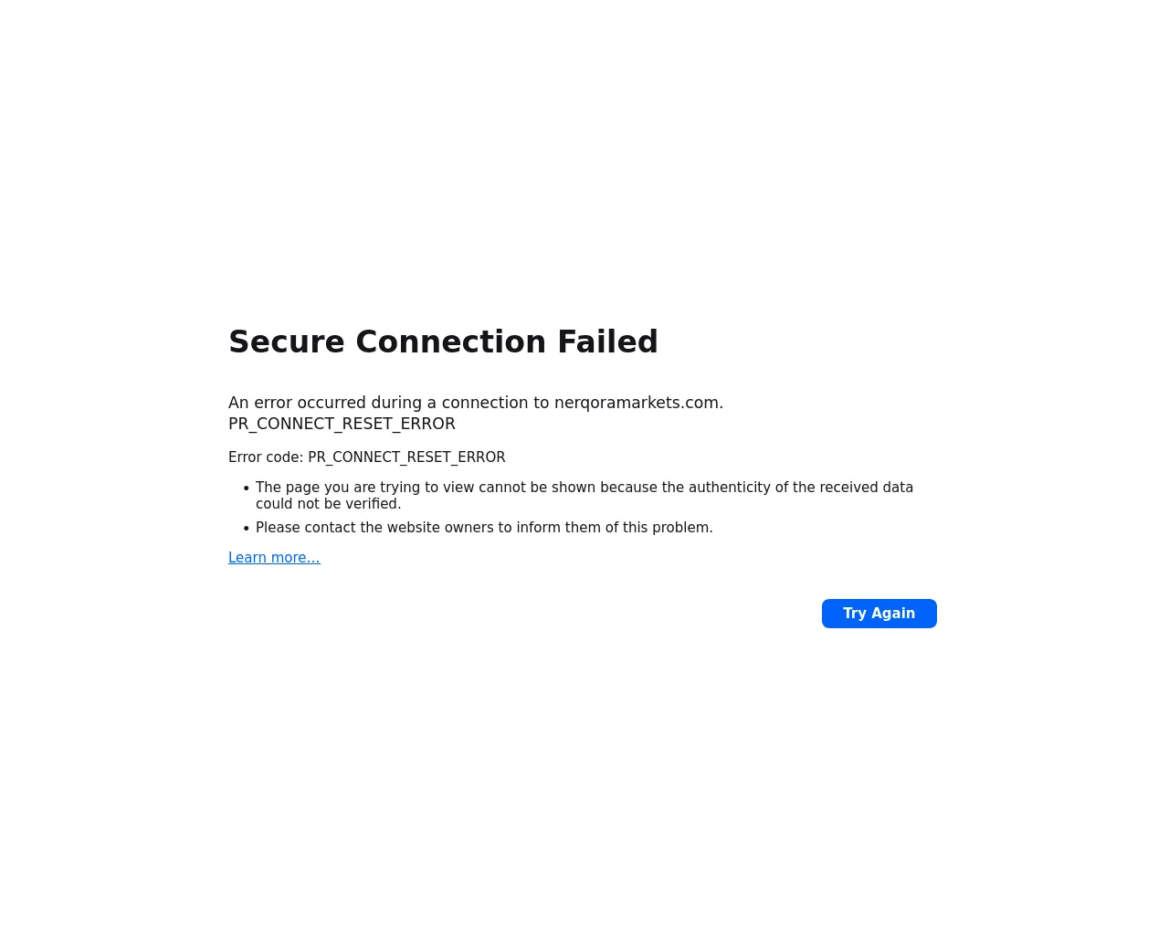 Screenshot of nerqoramarkets.com