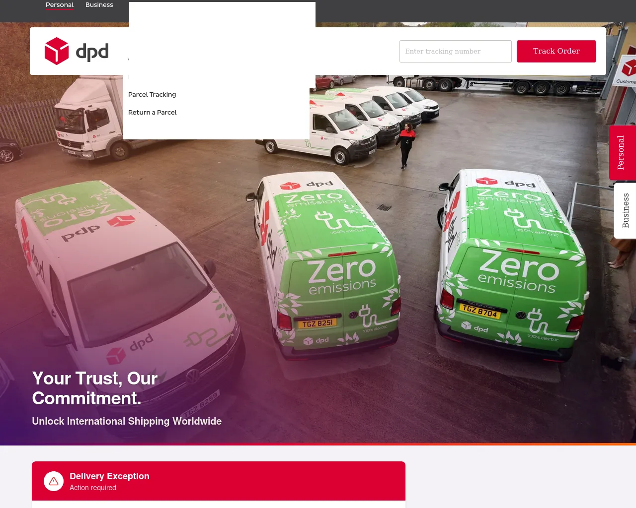 Screenshot of dpd.ie-package.icu