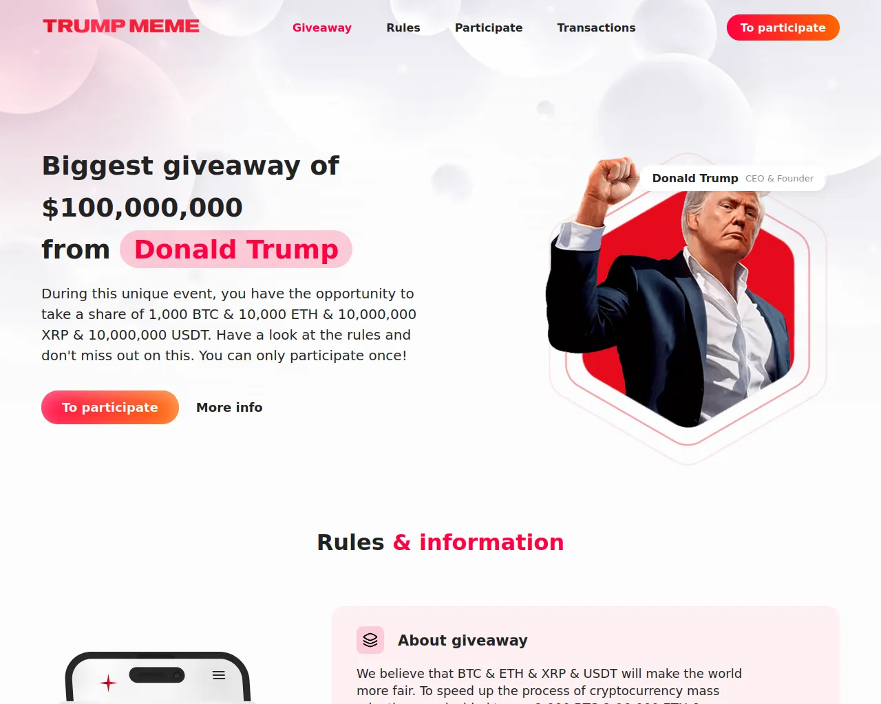 Screenshot of donaldslive.org