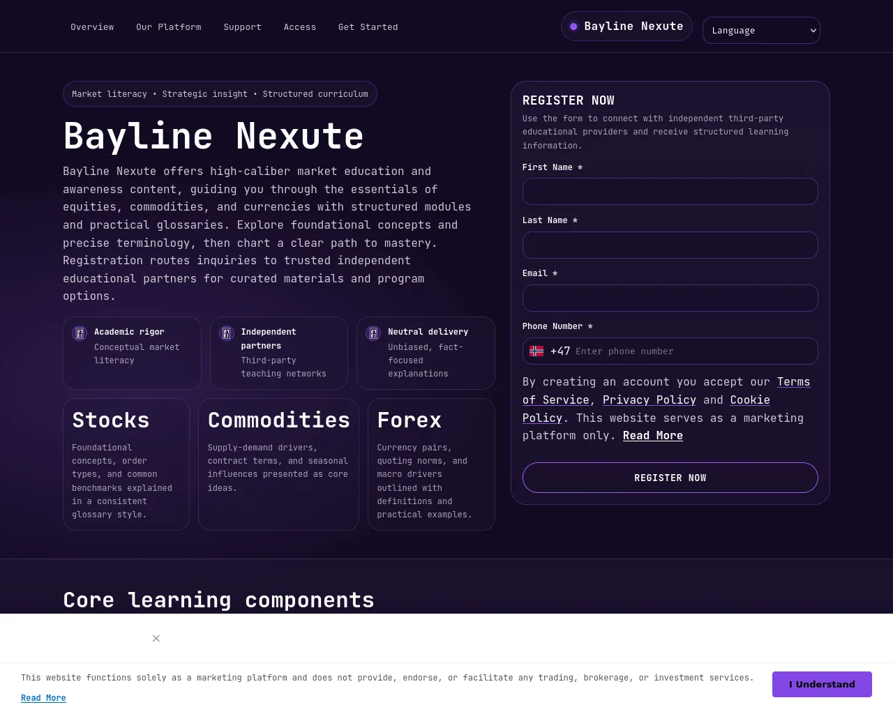 Screenshot of baylinenexuteplatform.com