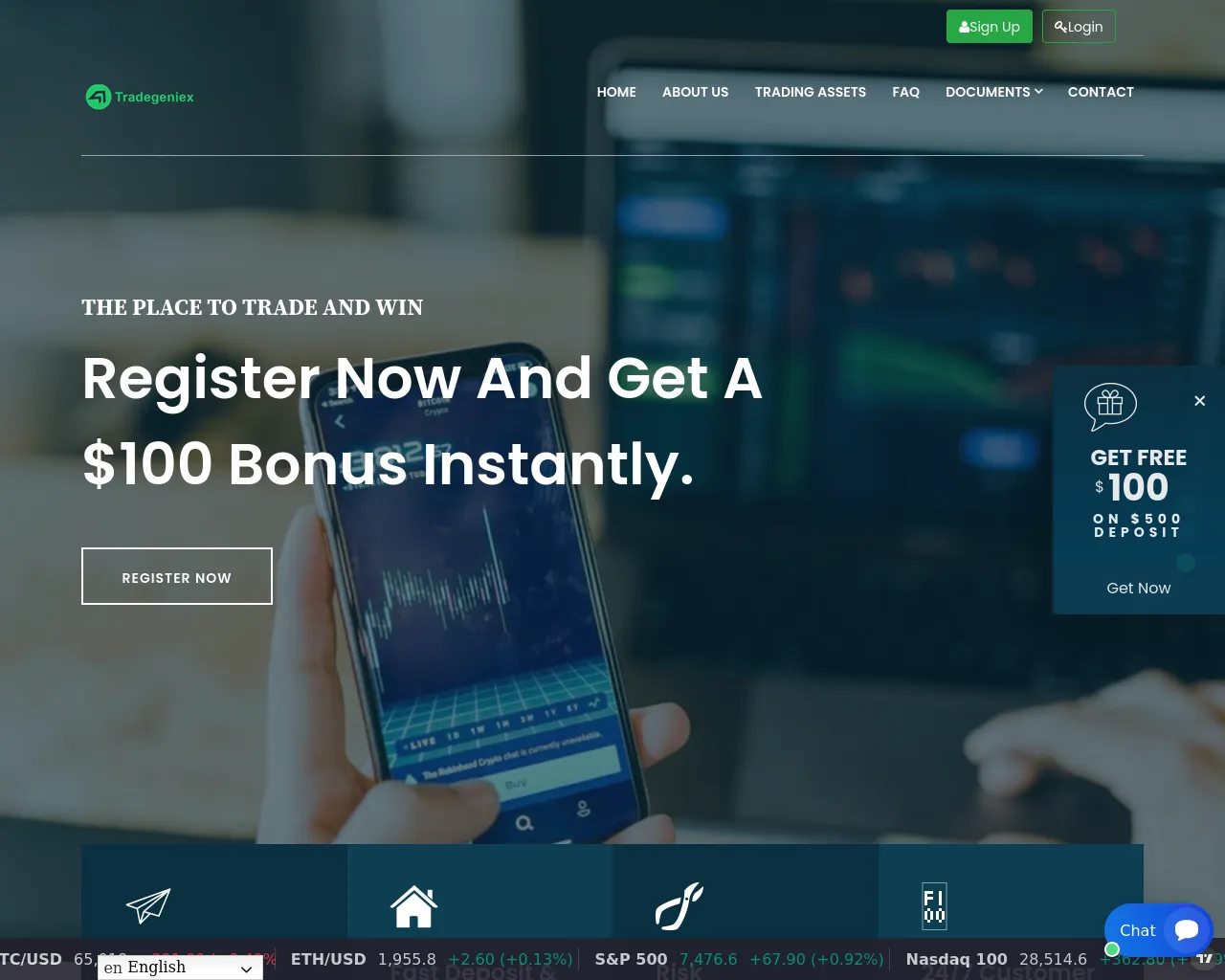 Screenshot of tradegeniex.com