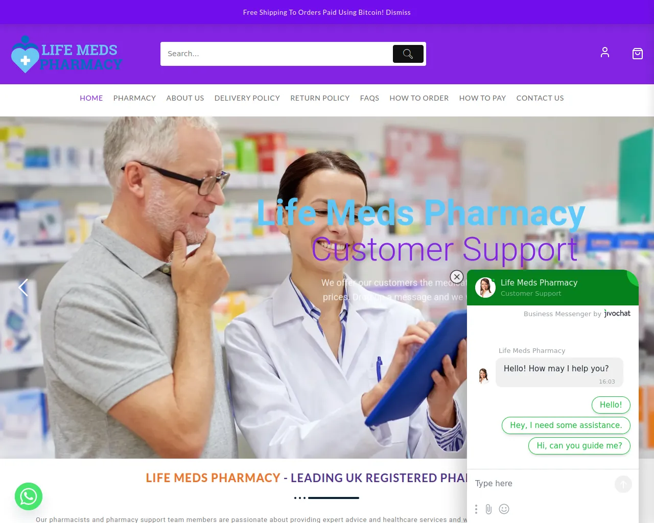 Screenshot of lifemedspharmacy.uk