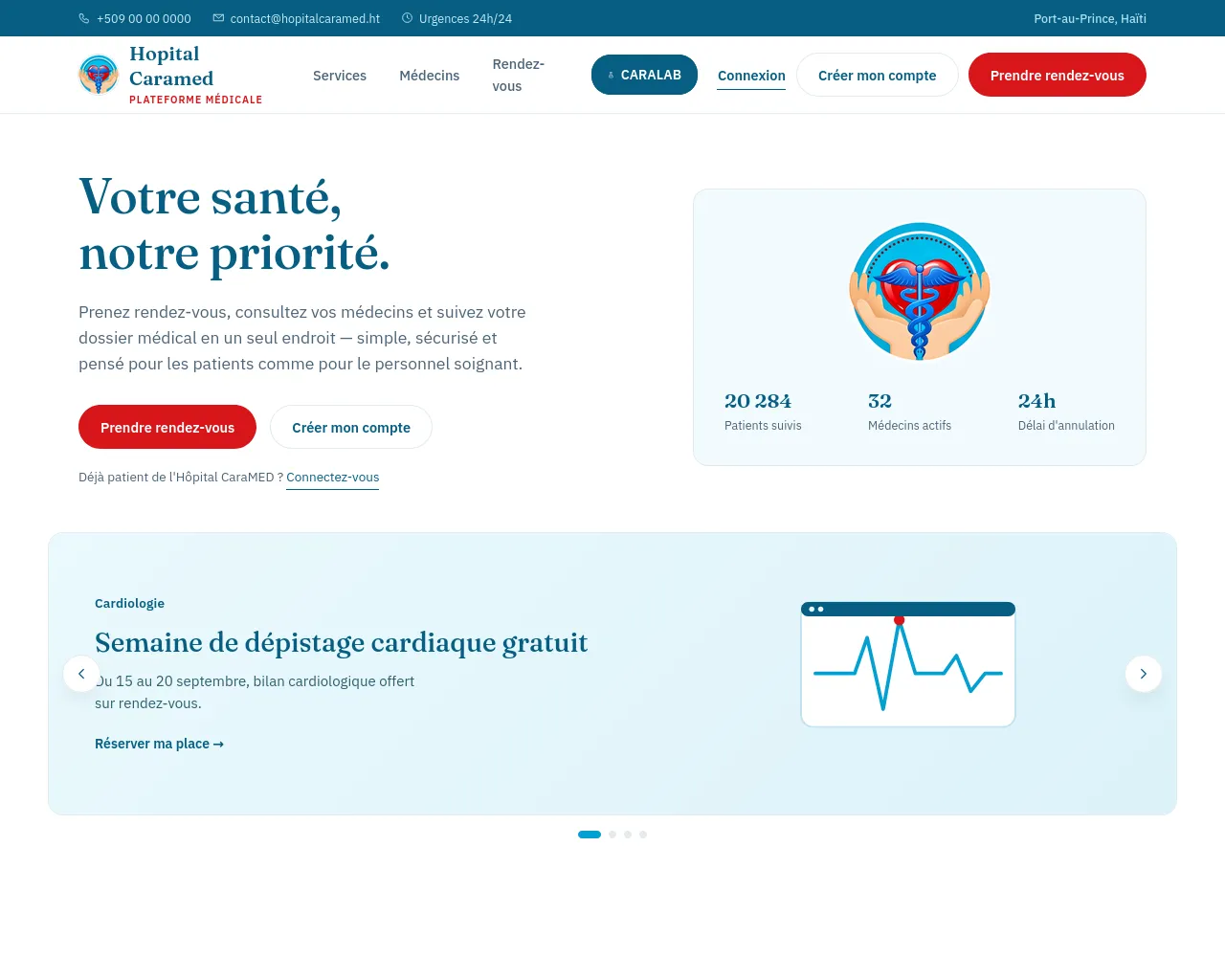 Screenshot of hopitalcaramed.org